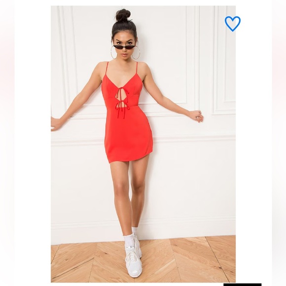 Revolve Superdown Evie tie front red mini dress medium - Picture 3 of 9